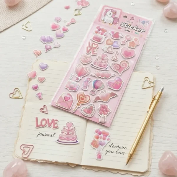 Hello Kids Love & Hearts Sticker
